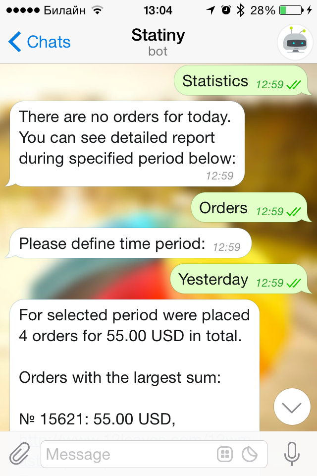 Telegram screenshot